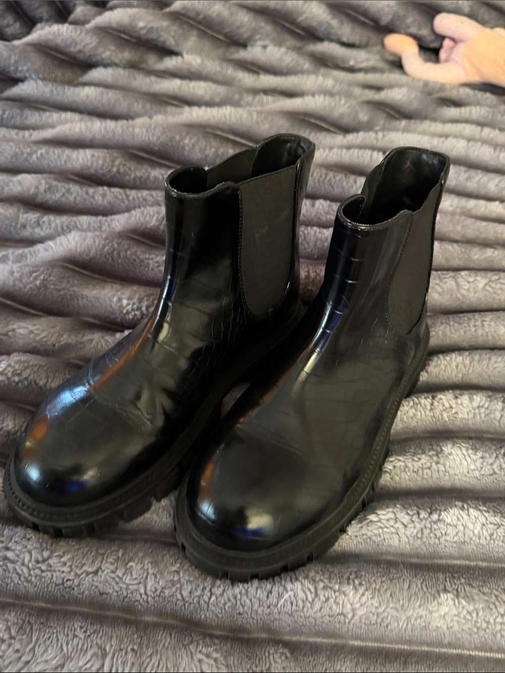 Zara Faux Croc print Chelsea Boots